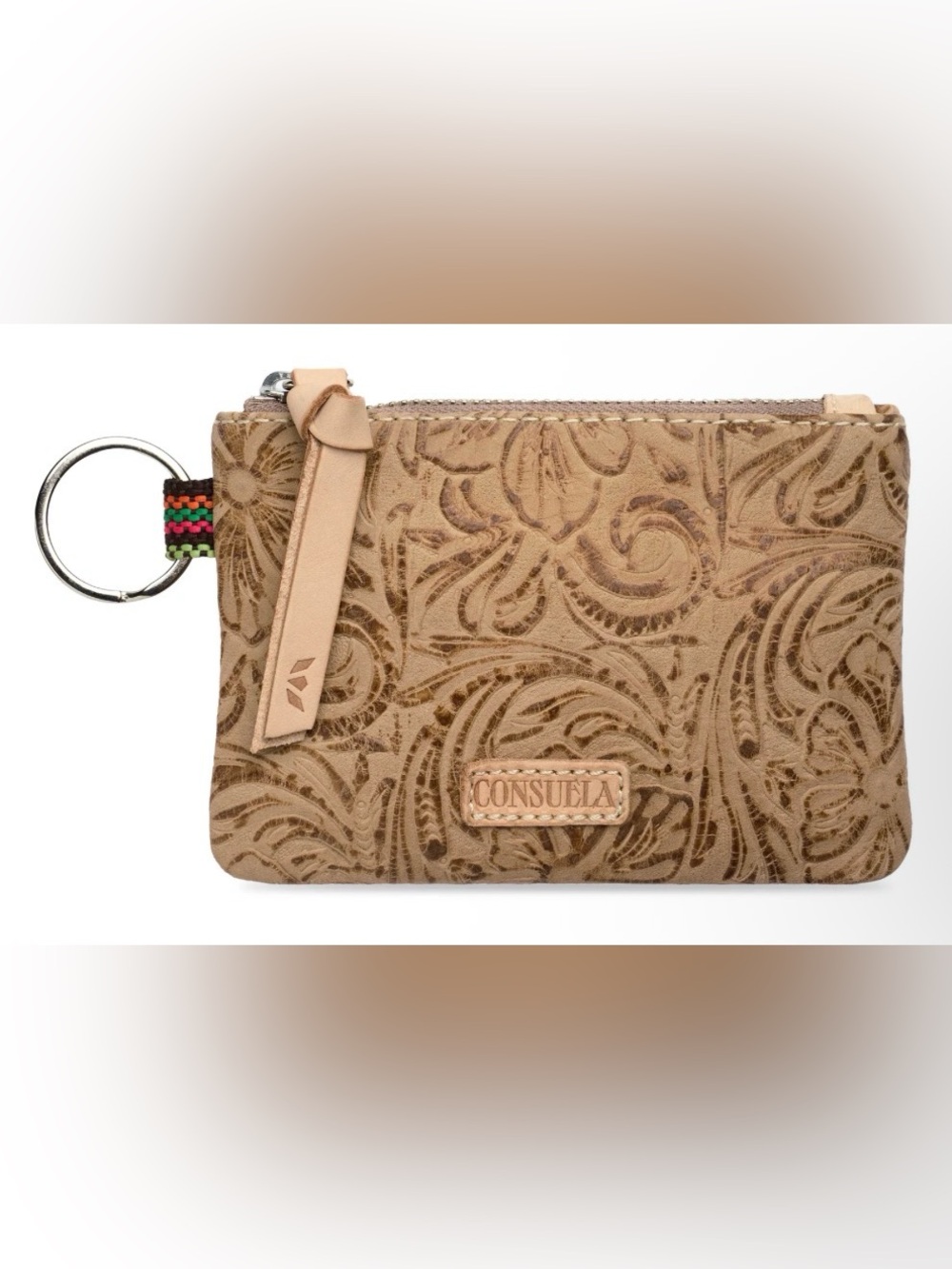 NWT Consuela Lawton Pouch Coin Purse Wallet Tooled Leather